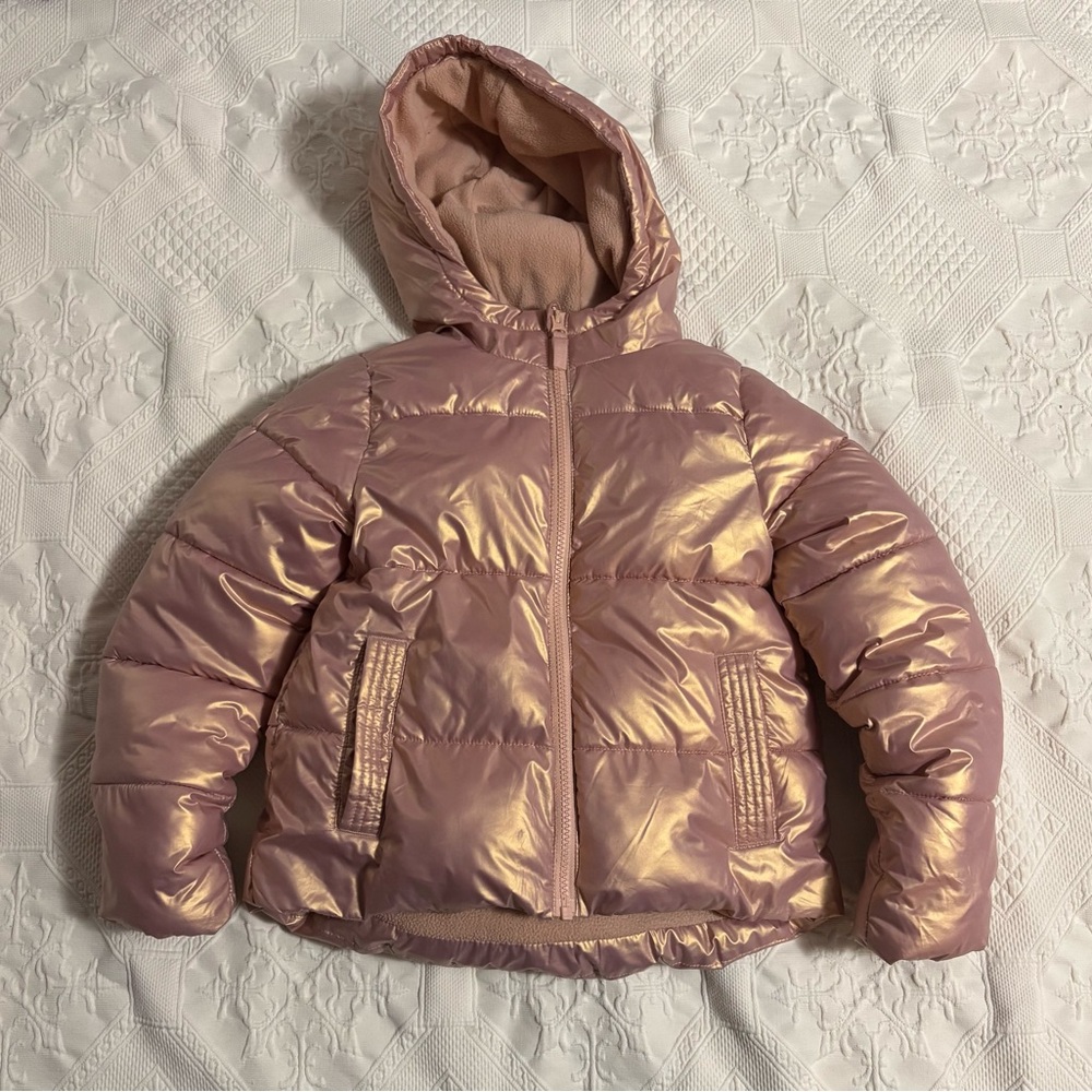 Swiss Tech Pink Hooded Puffer Jacket Girls 6/6x